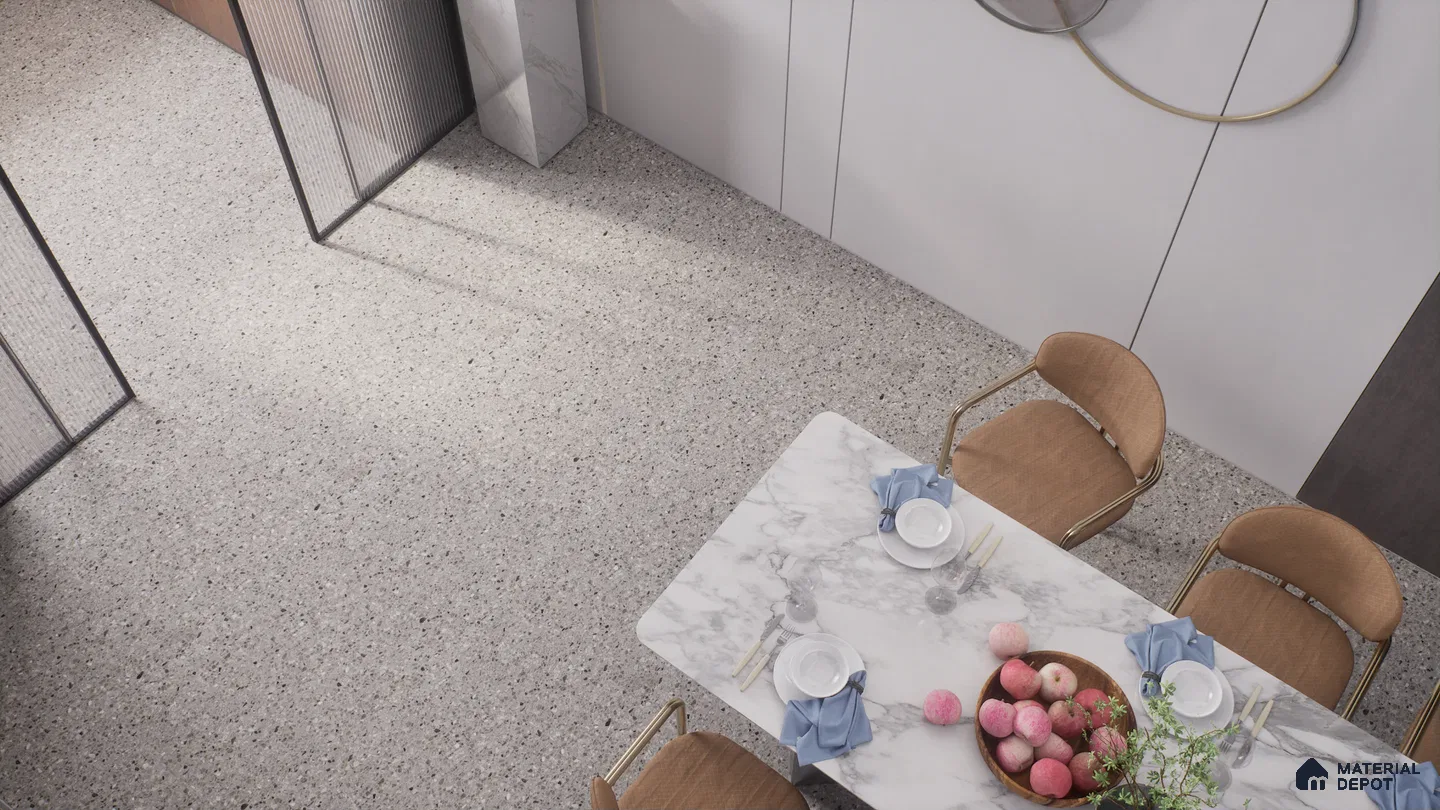 Elegant Dining Area with Terrazzo Flooring | Material Depot