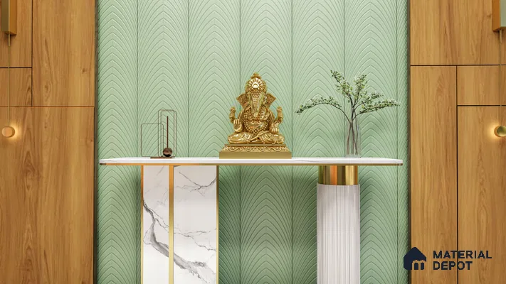 Green Patterned Decorative Wall Panel PN 02877 8 ft x 12 inch Charcoal Panel - 4 mm | Suitable for Feature Wall, TV Unit & Living Room | Width is Subjected to 5% Variation