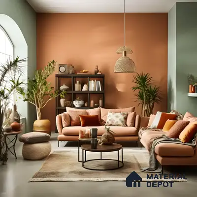 Elegant Fusion Of Natural Hues: A Modern Living Space | Material Depot