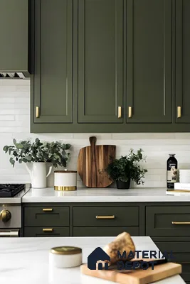 Elegant Greenery: Kitchen Cabinet Showcase | Material Depot