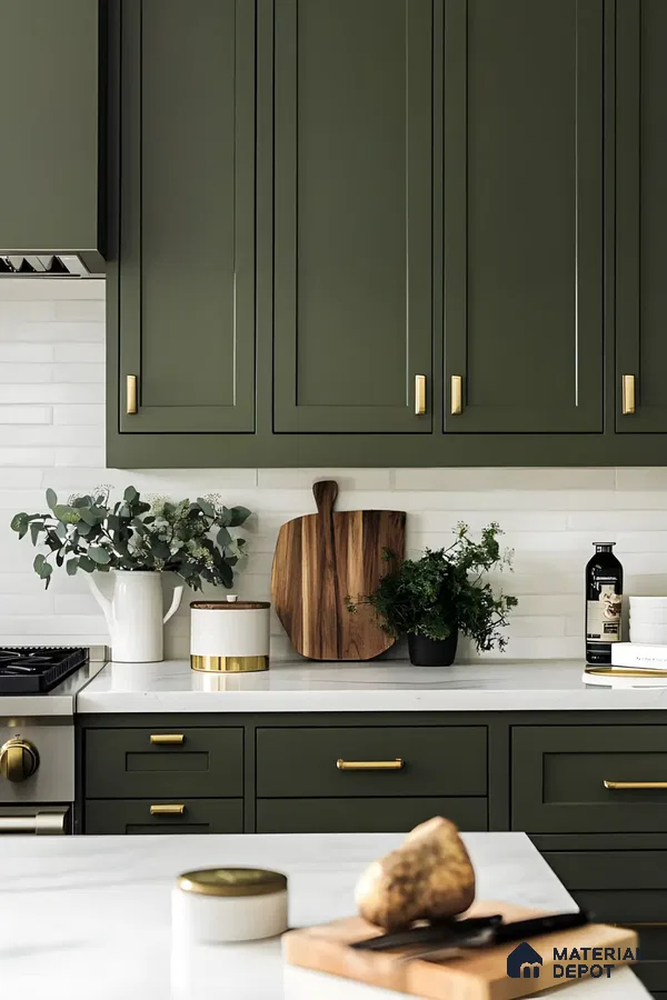 Elegant Greenery: Kitchen Cabinet Showcase | Material Depot