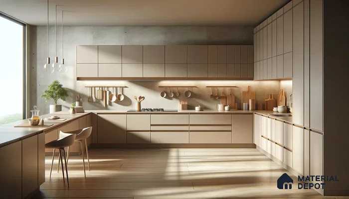 Elegant Kitchen Space with Refined Material Interplay in Chic Modernity | Material Depot