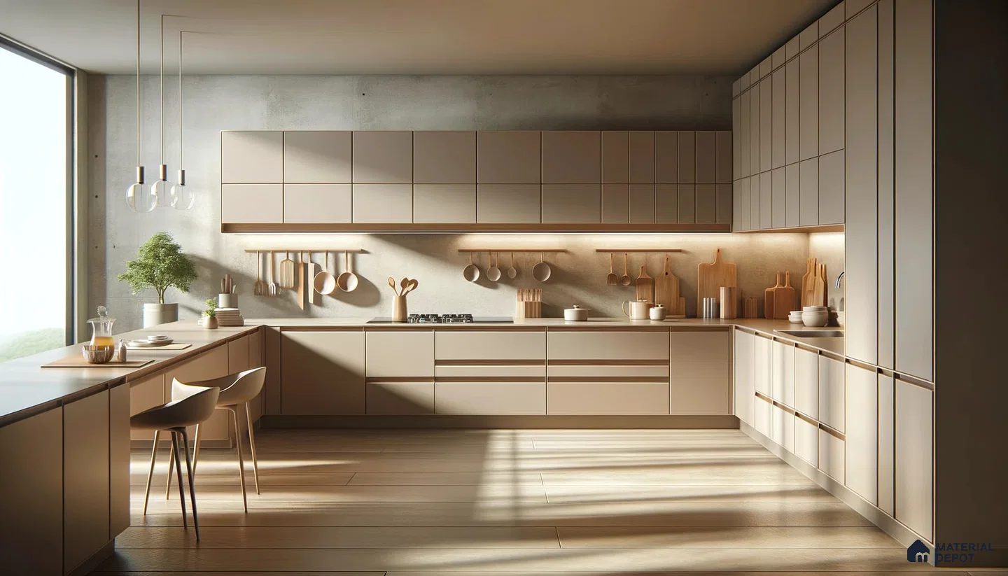 Elegant Kitchen Space with Refined Material Interplay in Chic Modernity | Material Depot