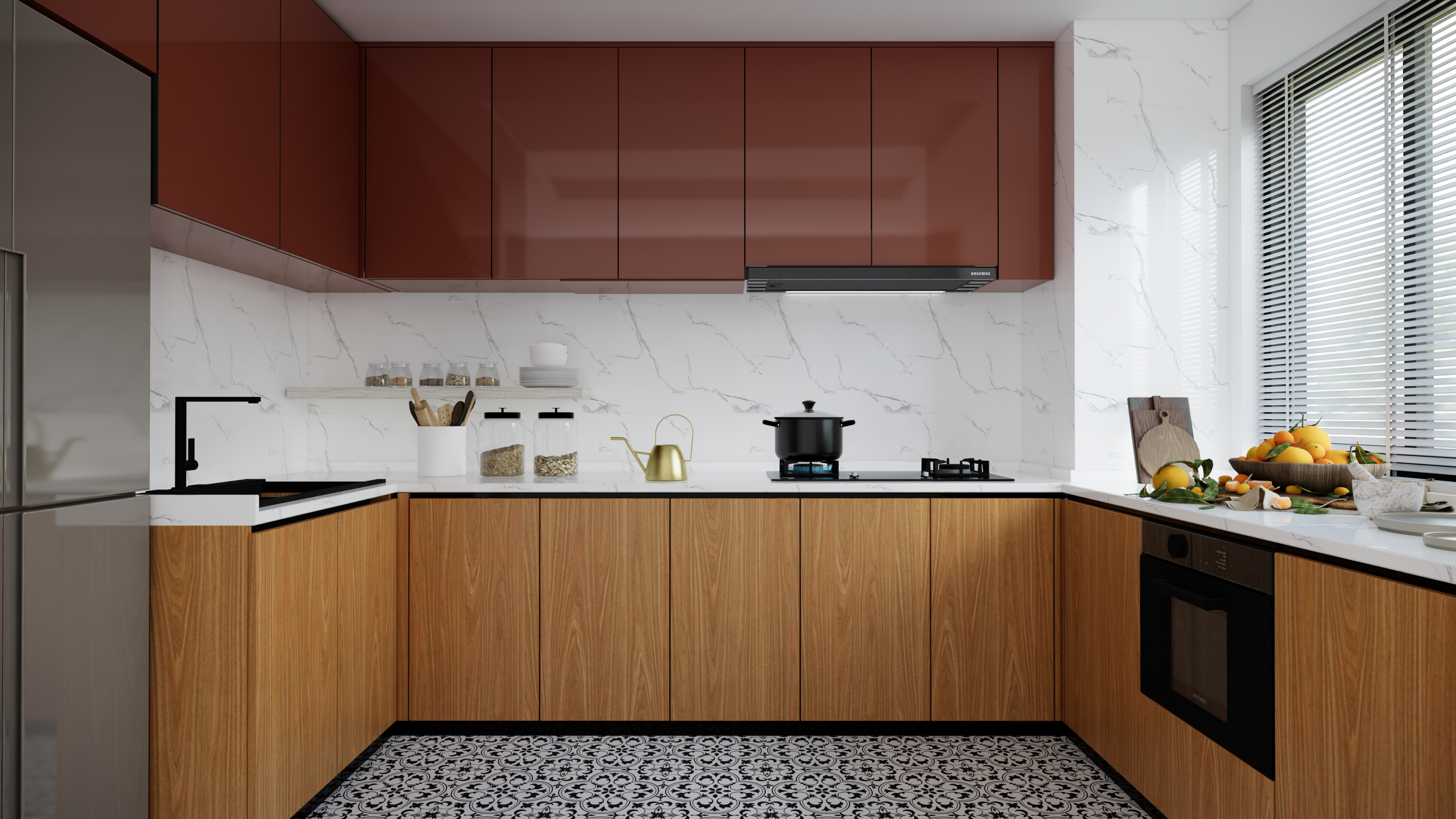 Moroccan Wall & Floor Tile TL 03320 Brizo Verde 2 ft x 2 ft Carving Matte Finish Vitrified Tile - 9 mm | Suitable For Kitchen, Balcony, Dining Area | Please Expect a Slight Variation of Pattern