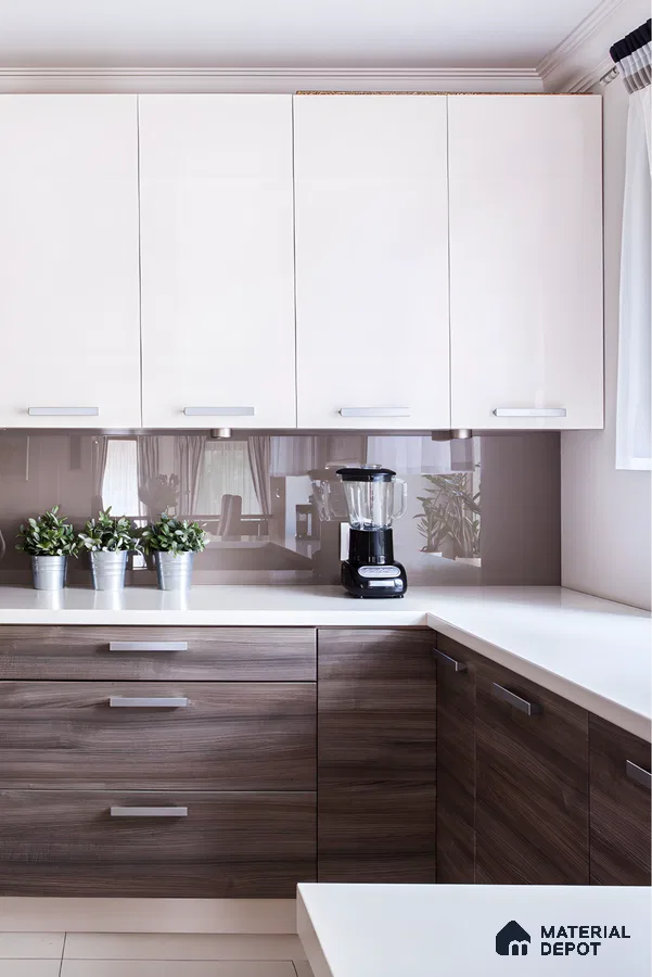 Elegant Kitchen With Stainless Steel Accents And Under-Cabinet Lighting | Material Depot