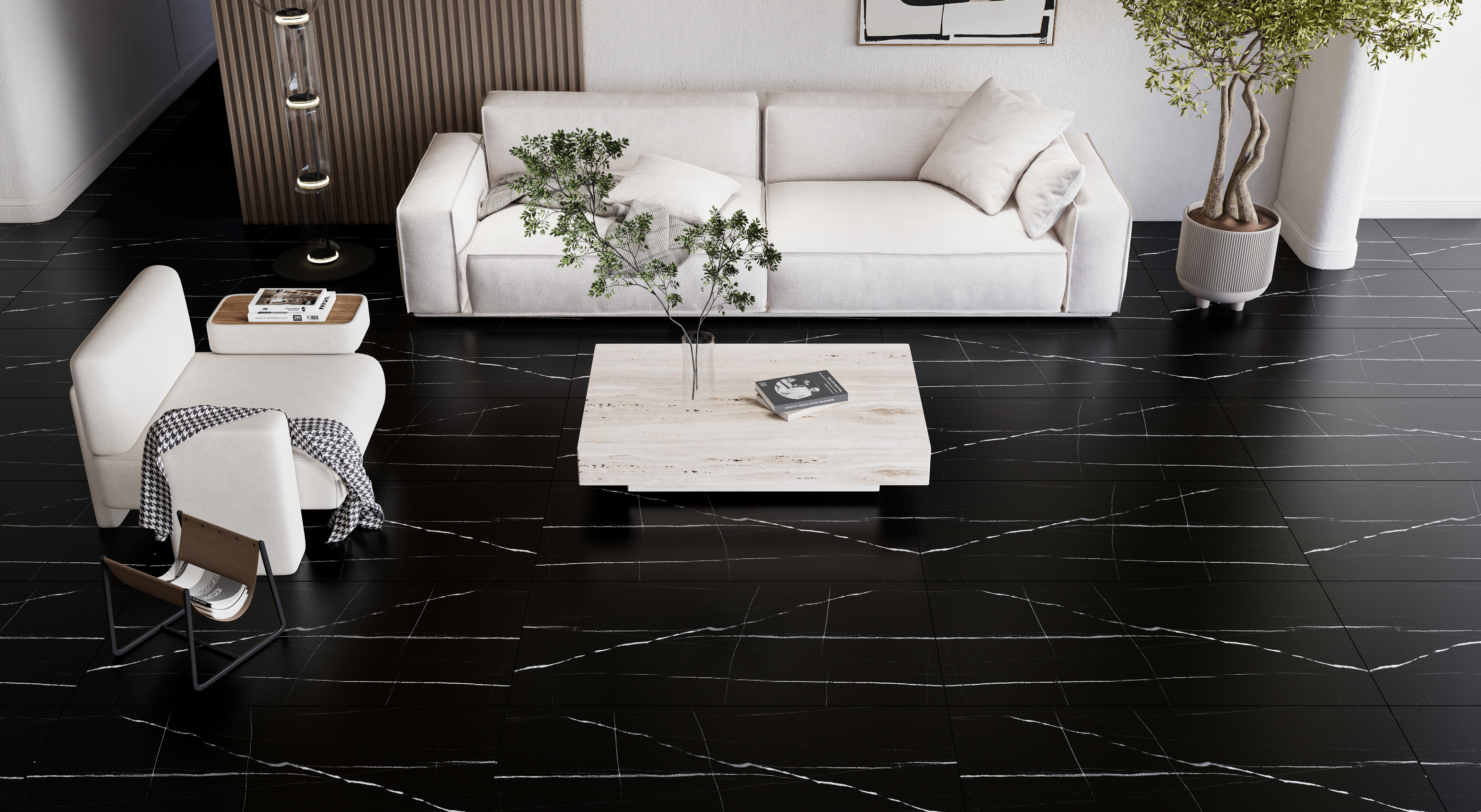 Marble Floor & Wall Tile | TL 01031 Sant Laurent 4 ft x 2 ft Vitrified Tile - 9 mm | Suitable For Living Room, Bedroom, Dining Area