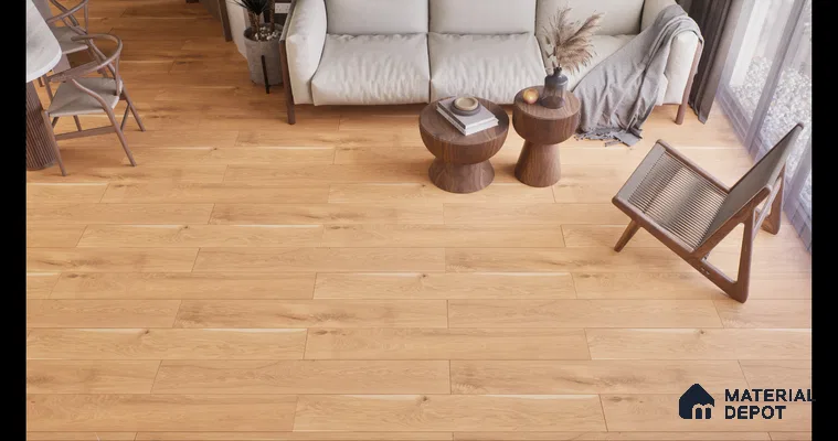 Elegant Living Room with Light Oak Hardwood Flooring | Material Depot