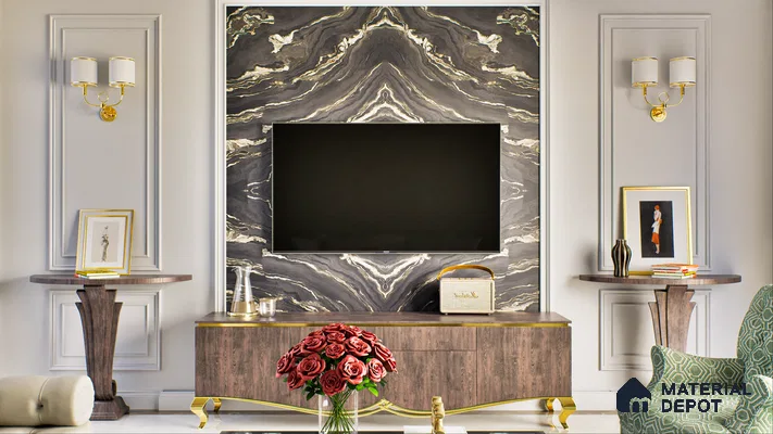 Black Digital Look LM 01088 8 ft x 4 ft Texture Finish Decorative Laminate - 1 mm | Suitable for TV Unit, Wardrobe, Kitchen Cabinets