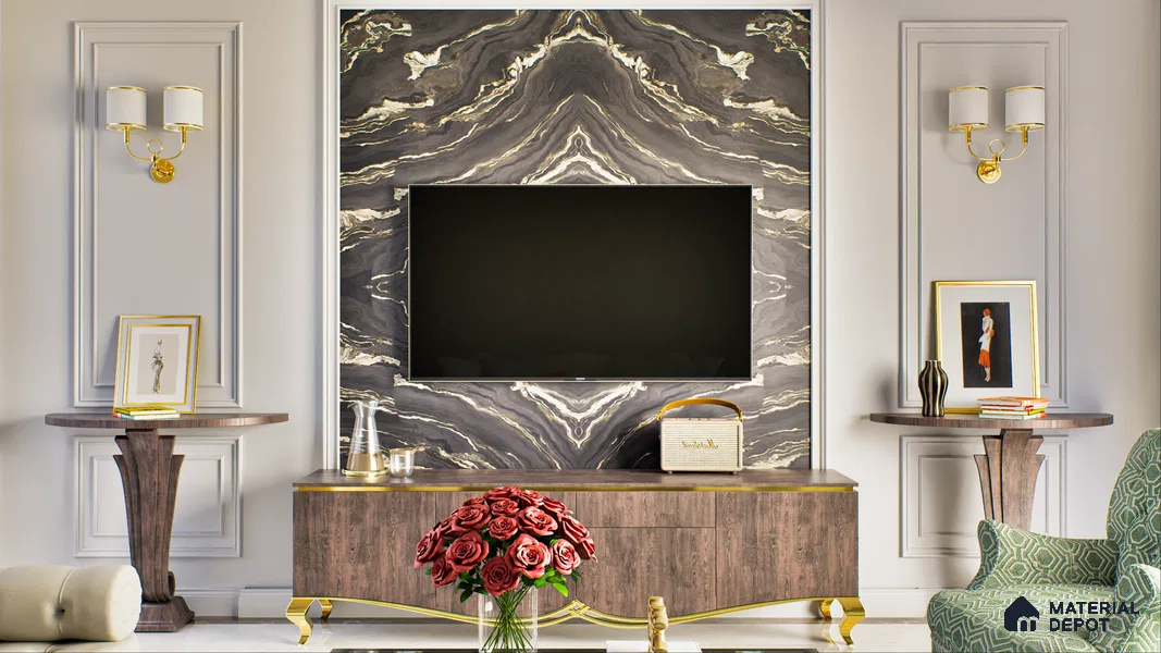 Black Digital Look LM 01088 8 ft x 4 ft Texture Finish Decorative Laminate - 1 mm | Suitable for TV Unit, Wardrobe, Kitchen Cabinets