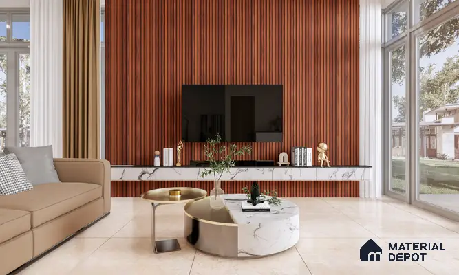 Ochre Brown Solid Colors Look HG 902 8 ft x 4 ft High Gloss Finish Decorative Laminate - 1 mm | Suitable for Living Room, Kitchen, Office