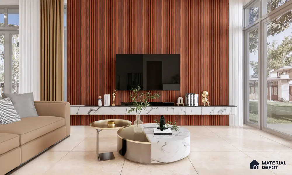 Ochre Brown Solid Colors Look HG 902 8 ft x 4 ft High Gloss Finish Decorative Laminate - 1 mm | Suitable for Living Room, Kitchen, Office