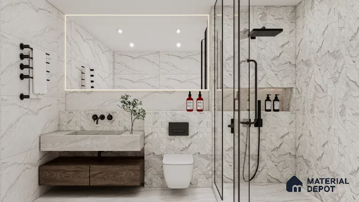 TL 10322 Look Floor & Wall Tile OP Iceland Bianco 6 ft x 4 ft Matte Finish Vitrified Tile - 9 mm | Adhesive and Spacers Must be Used During Installation