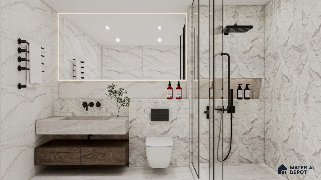 TL 10322 Look Floor & Wall Tile OP Iceland Bianco 6 ft x 4 ft Matte Finish Vitrified Tile - 9 mm | Adhesive and Spacers Must be Used During Installation