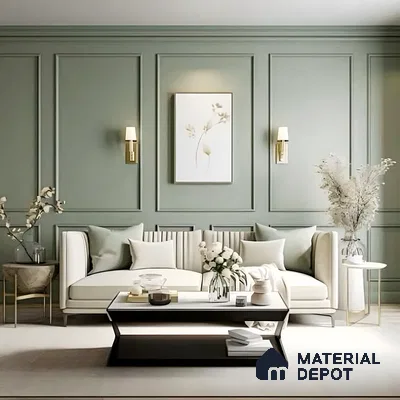 Elegant Minimalism: A Serene Living Room Oasis | Material Depot