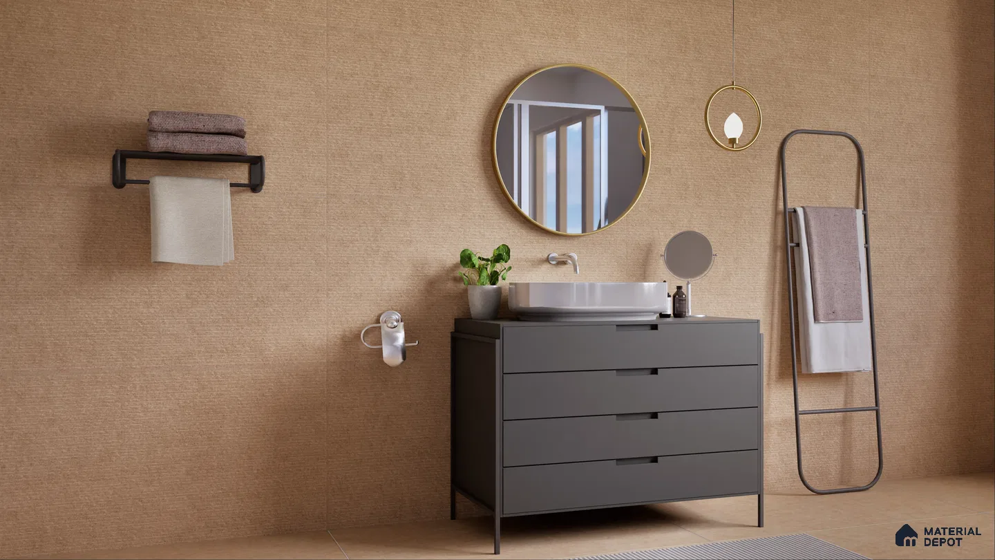 Elegant Minimalist Bathroom with Earthy Tones | Material Depot