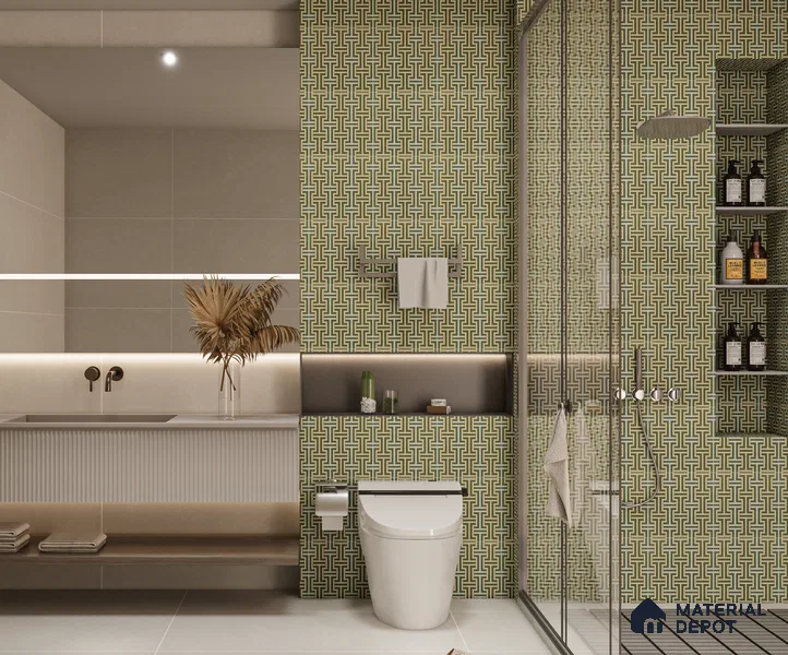 Moroccan Floor & Wall Tile TL 05969 B Bauhaus Regal Grid 1 ft x 1 ft Vitrified Matte Finish - 8 mm | Suitable for Bathroom, Kitchen,  Balcony | Please Expect a Slight Variation of Pattern