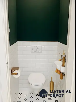 Elegant Small Bathroom with Gold Accents | Material Depot