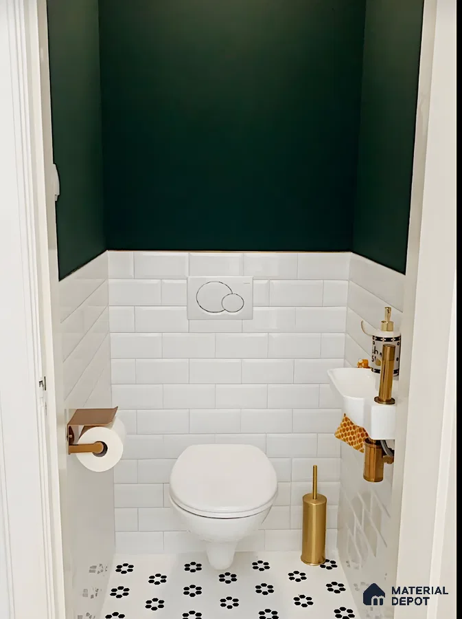 Elegant Small Bathroom with Gold Accents | Material Depot