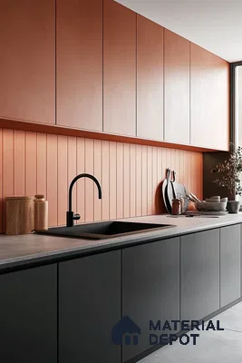 Elegant Terracotta-Toned Kitchen with Modern Aesthetics | Material Depot