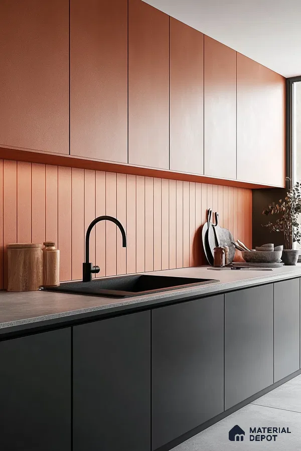 Elegant Terracotta-Toned Kitchen with Modern Aesthetics | Material Depot