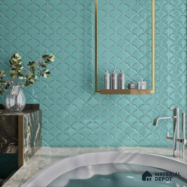 Faux Subway Look Wall Tile TL 09168 C | Glossy Finish 12 x 12 inch Ceramic Tile - 10 mm | Suitable For Kitchen, Bathroom & Dining Area | Please Expect a Slight Variation of Pattern