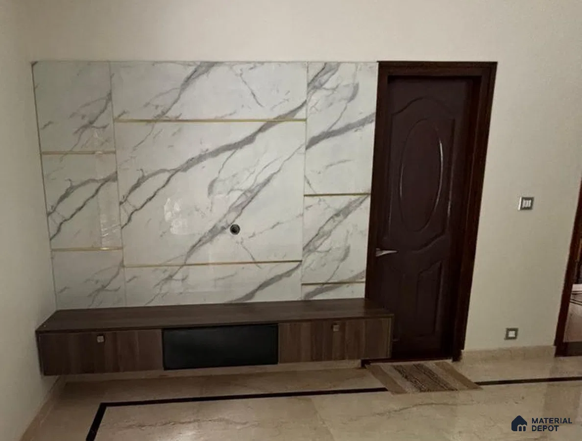 Elegant Wall Unit with Marble Accent in Bengaluru | Material Depot