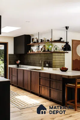 Elegant Wood-Themed Kitchen with Rich Textural Details | Material Depot