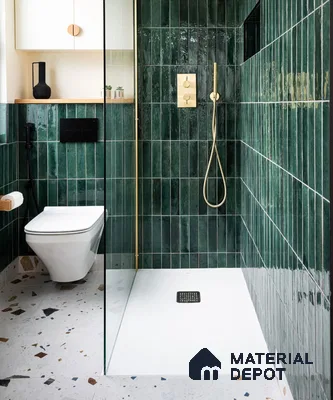 Emerald Elegance: A Modern Bathroom Retreat | Material Depot