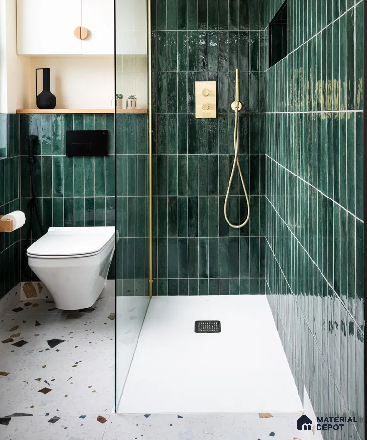 Emerald Elegance: A Modern Bathroom Retreat | Material Depot