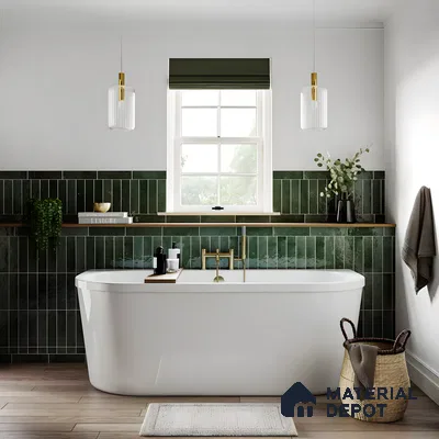 Emerald Escape: A Serene Bathroom Retreat | Material Depot