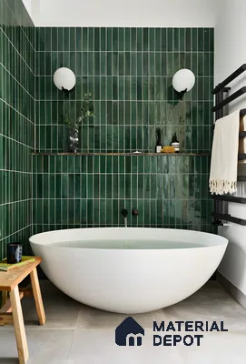 Emerald Oasis: A Luxurious Bathroom Retreat | Material Depot