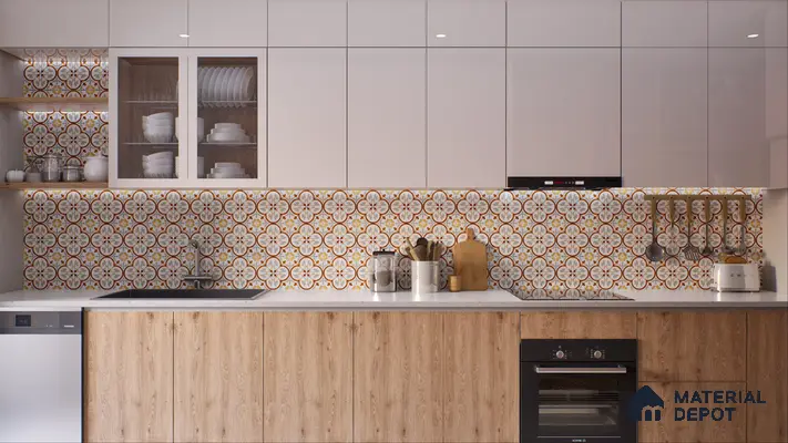 Moroccan Floor & Wall Tile TL 02121 Cool Grey & Brown 2 ft x 2 ft Matte Finish Vitrified Tile - 9.5 mm | Suitable For Kitchen, Bathroom, Dining Area | Please Expect a Slight Variation of Pattern