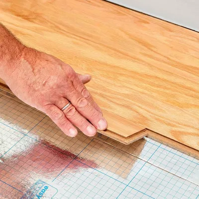 Closeup installation image of Engineered Wood Floor