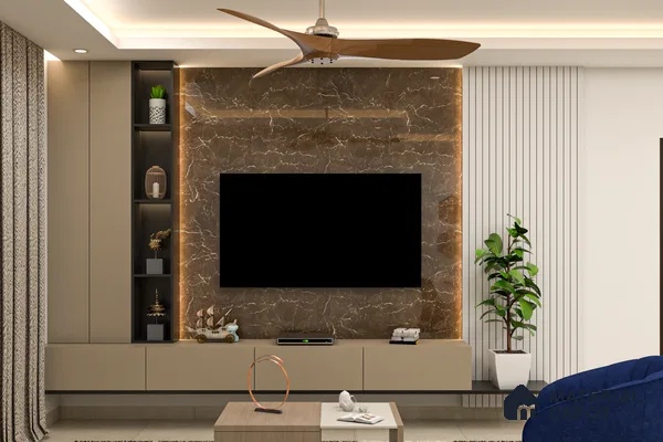 Sleek Brown Panel TV Unit