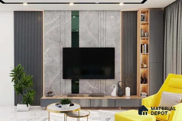 Luxurious Grey Marble Media Unit