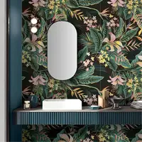 Tropical-patterned tiles with vibrant colors, bringing a lively, nature-inspired aesthetic to interiors.