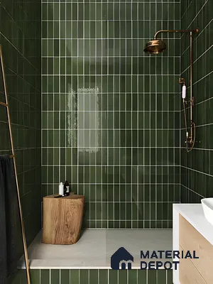 Fabulous Green and Brass Shower Area | Material Depot