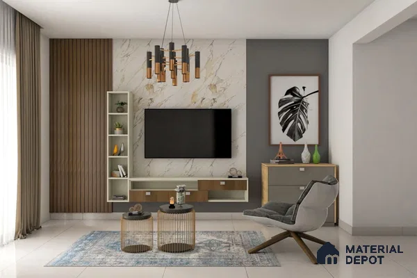 Modern Fluted TV Unit