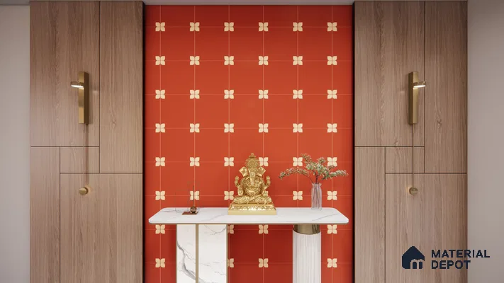Foyer with Moroccan Tiles and Warm Tones | Material Depot