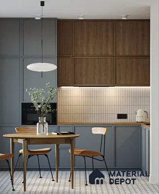 Functional Aesthetics: A Fusion of Warm Wood and Cool Grey in Kitchen Design | Material Depot
