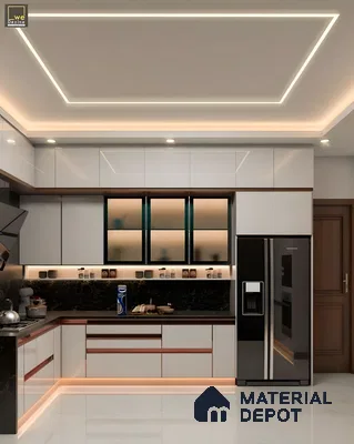 Futuristic Luxe: Black Marble Meets Ambient Lighting Elegance | Material Depot