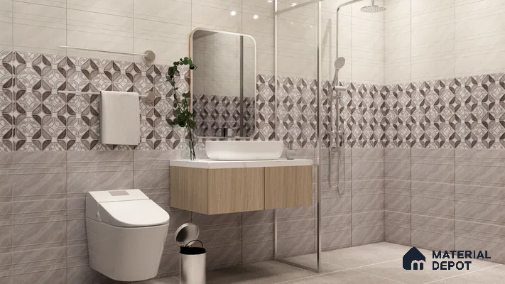 Budget Friendly Marble Wall Tile Value For Money TL 01881 A  18 x 12 inch - Ceramic Glossy Finish -6 mm  | Suitable for Kitchen & Bathroom