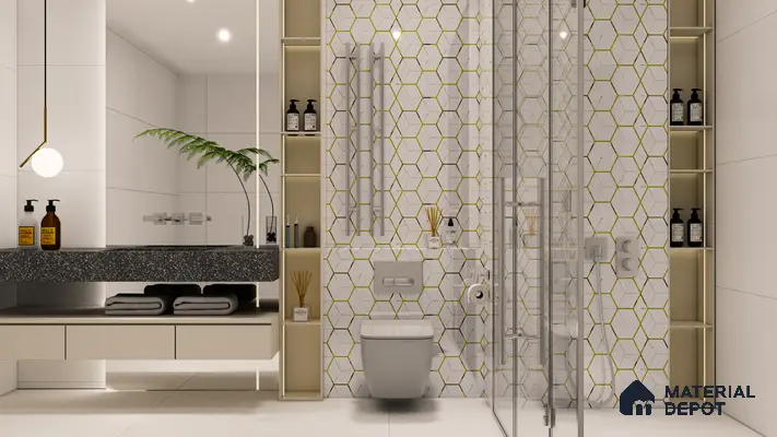 Glass Highligter Wall Tile TL 00265 Shadow Hive 2 ft x 1 ft Glossy Finish Ceramic Tile - 9 mm | Suitable For Bathroom, Kitchen Backsplashes