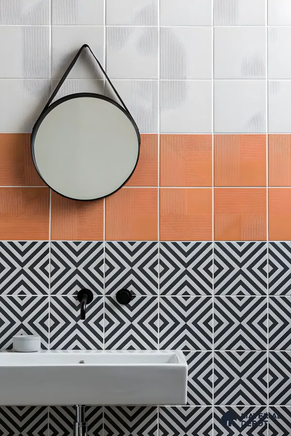 Geometric Boldness with Monochrome and Terracotta Accents | Material Depot