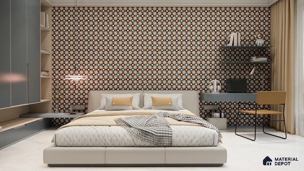 Moroccan Wall & Floor Tile TL 11185 Mosaic Terra 1 ft x 1 ft Ceramic Matte Finish Tile - 10 mm | Suitable For Kitchen, Bathroom, Balcony