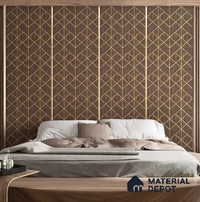 Geometric Wall Paneling in a Modern Bedroom | Material Depot