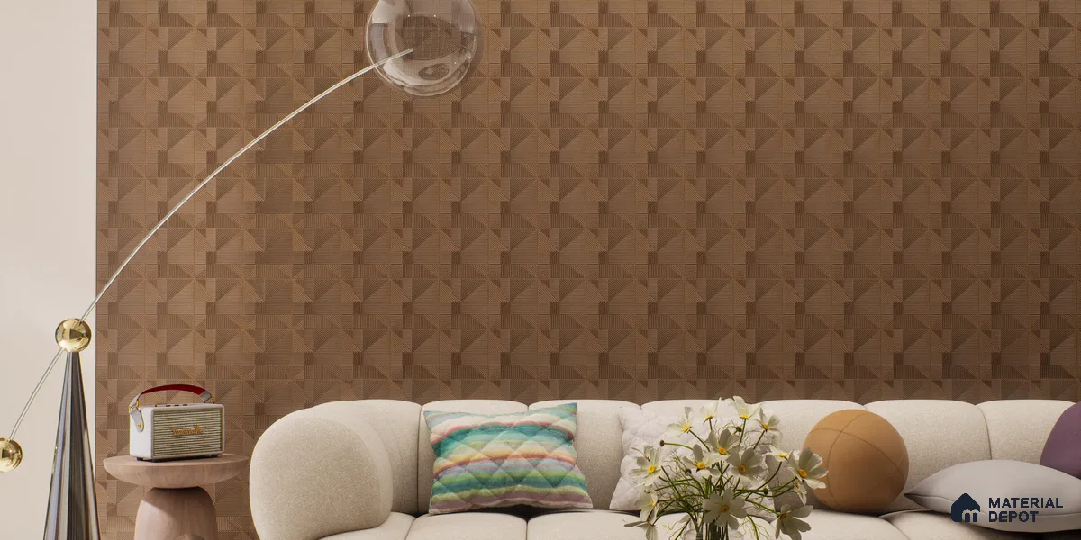 Brown Patterned Look Charcoal Decorative Wall Panel PN 00367 A 8 ft x 2 ft - 4 mm | Suitable for Feature Wall, TV Unit & Living Room | Width is Subjected to 5% Variation