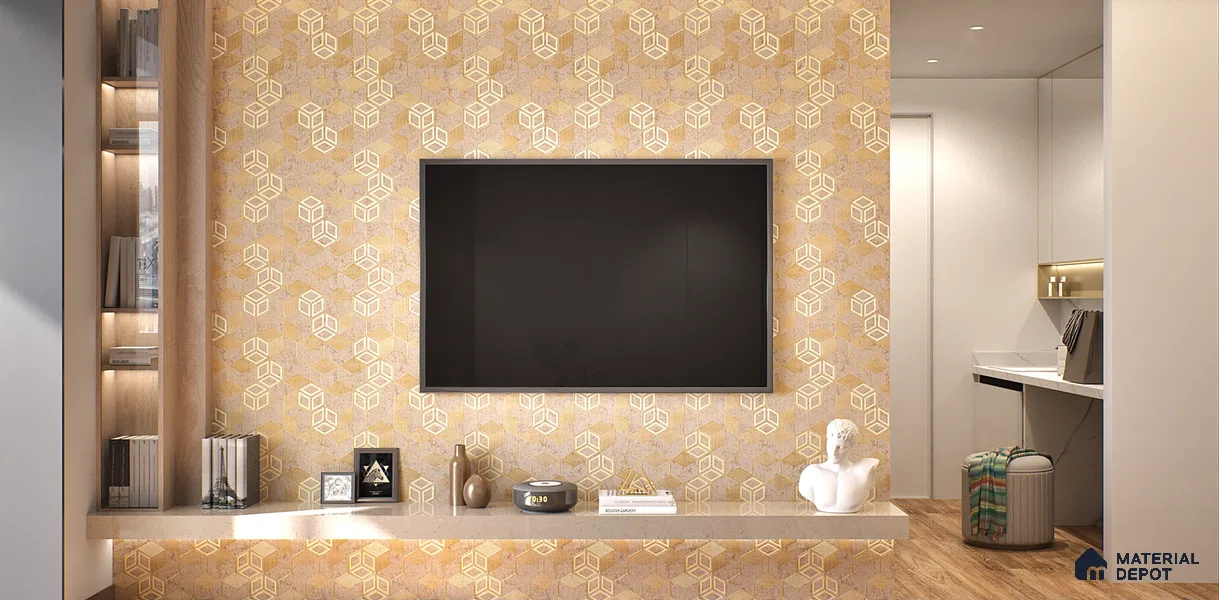 Brown Patterned Look Charcoal Decorative Wall Panel PN 00370 C 8 ft x 2 ft - 4 mm | Suitable for Feature Wall, TV Unit & Living Room | Width is Subjected to 5% Variation