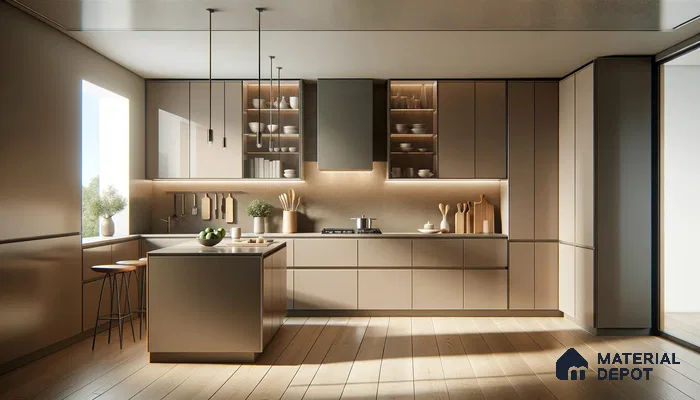 Golden Hour Radiance in a Chic Modern Kitchen Design | Material Depot
