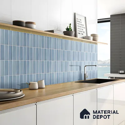 Green Kitchen With Marble Backsplash | Material Depot